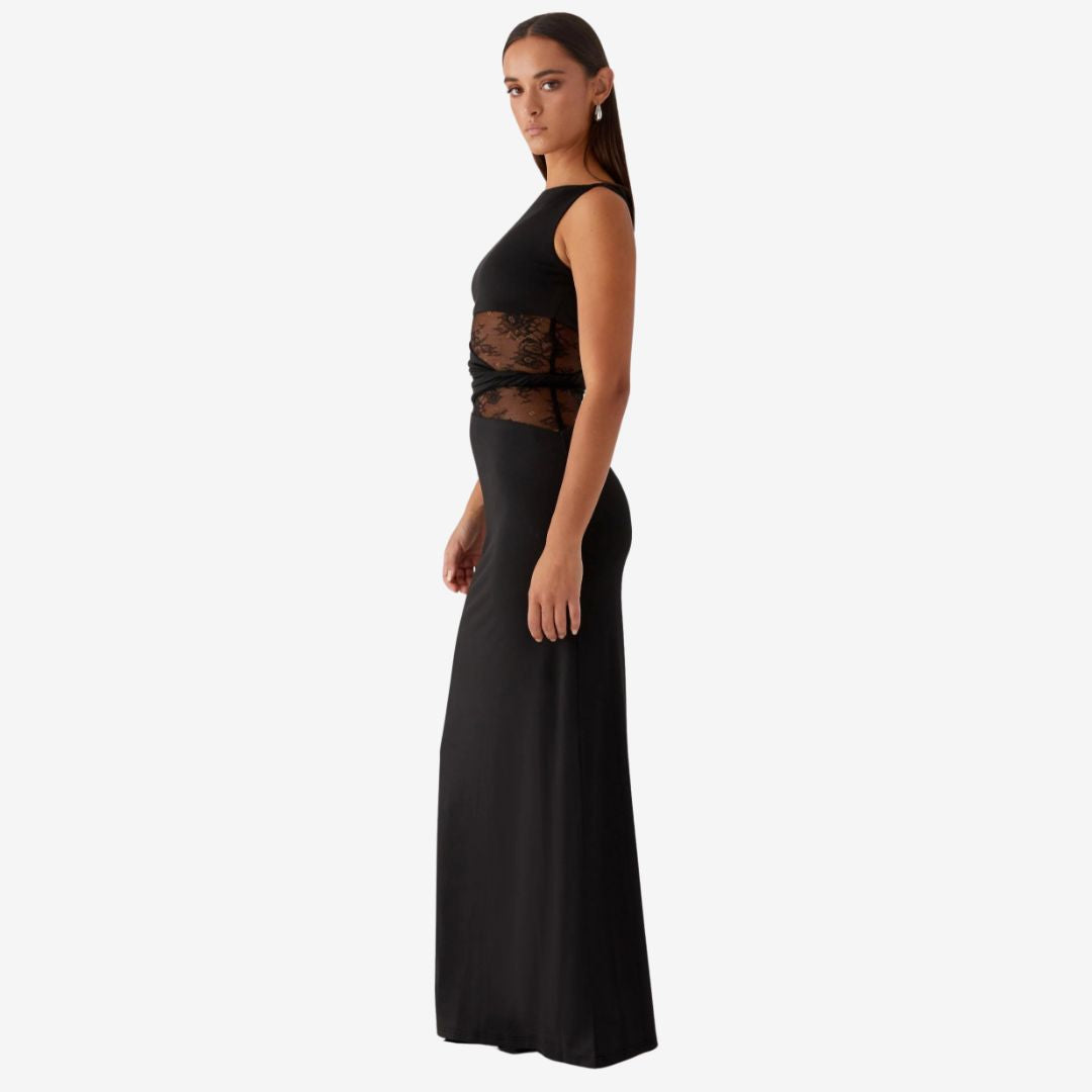 BRIELLE | FIGURE-FLATTERING MAXI DRESS WITH SUBTLE CUTOUTS AND LACING