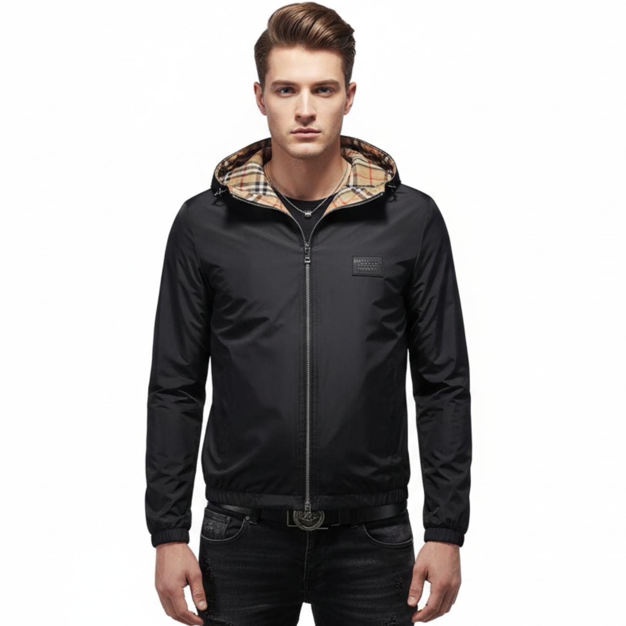 BURMONT | CHECK HOODED JACKET