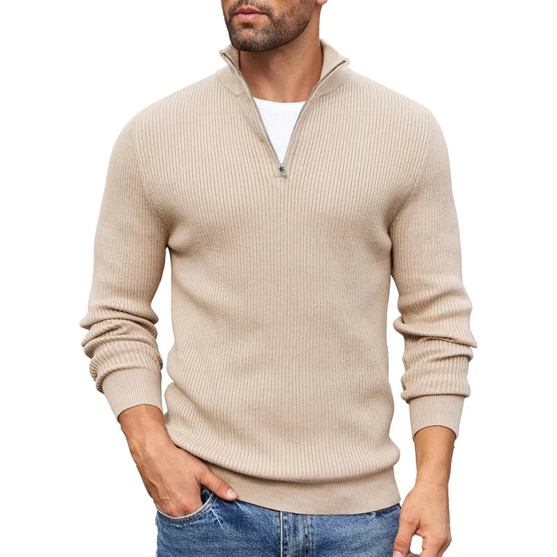 LUCA | RIBBED HALF-ZIP SWEATER