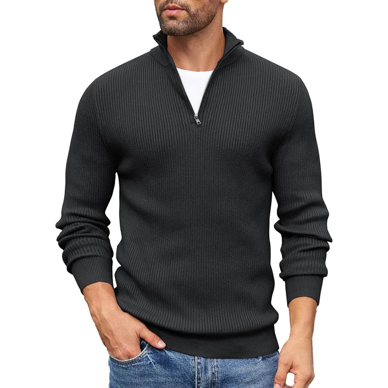 LUCA | RIBBED HALF-ZIP SWEATER