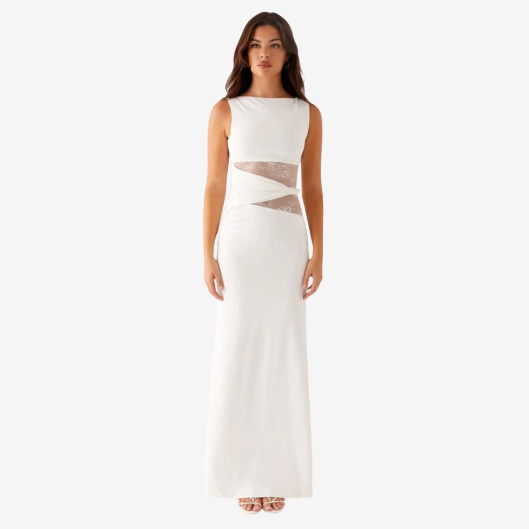 BRIELLE | FIGURE-FLATTERING MAXI DRESS WITH SUBTLE CUTOUTS AND LACING
