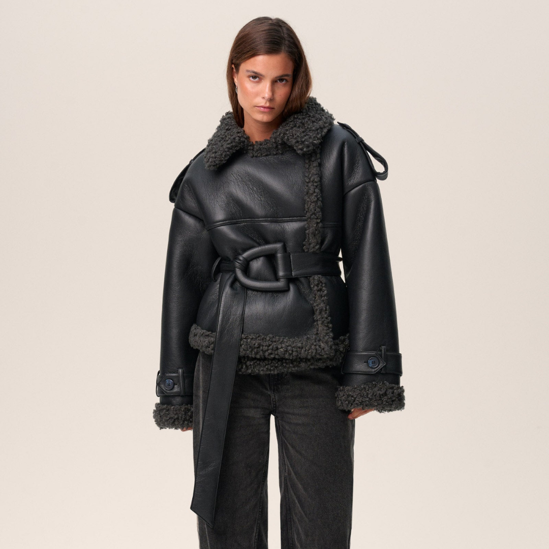 ARIA | BELTED SHEARLING COAT