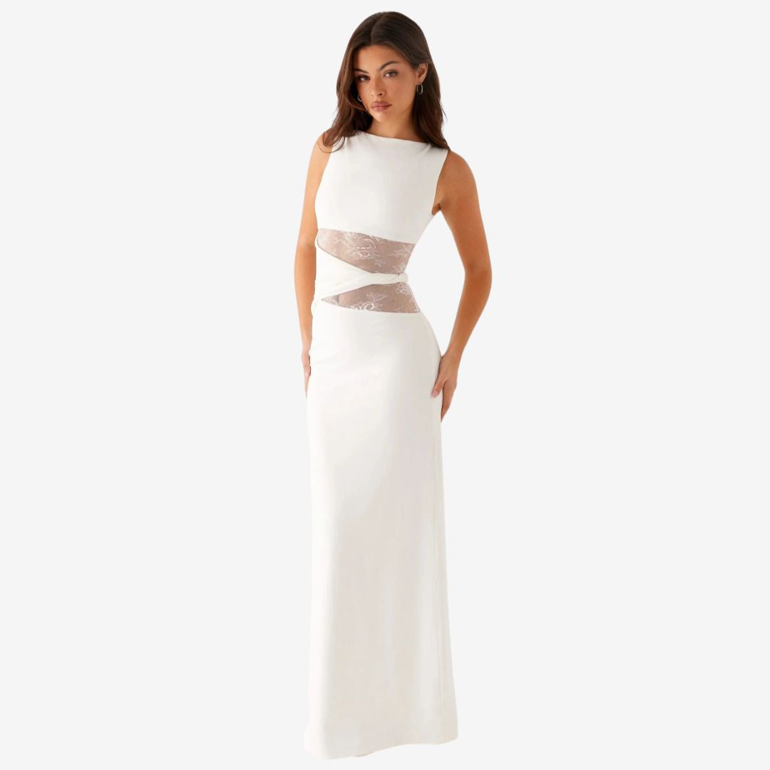 BRIELLE | FIGURE-FLATTERING MAXI DRESS WITH SUBTLE CUTOUTS AND LACING