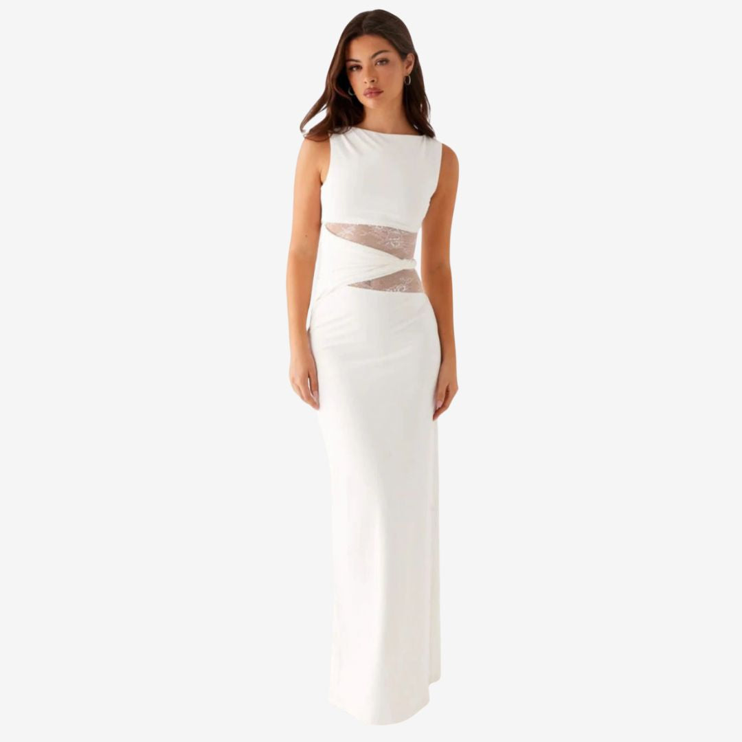 BRIELLE | FIGURE-FLATTERING MAXI DRESS WITH SUBTLE CUTOUTS AND LACING
