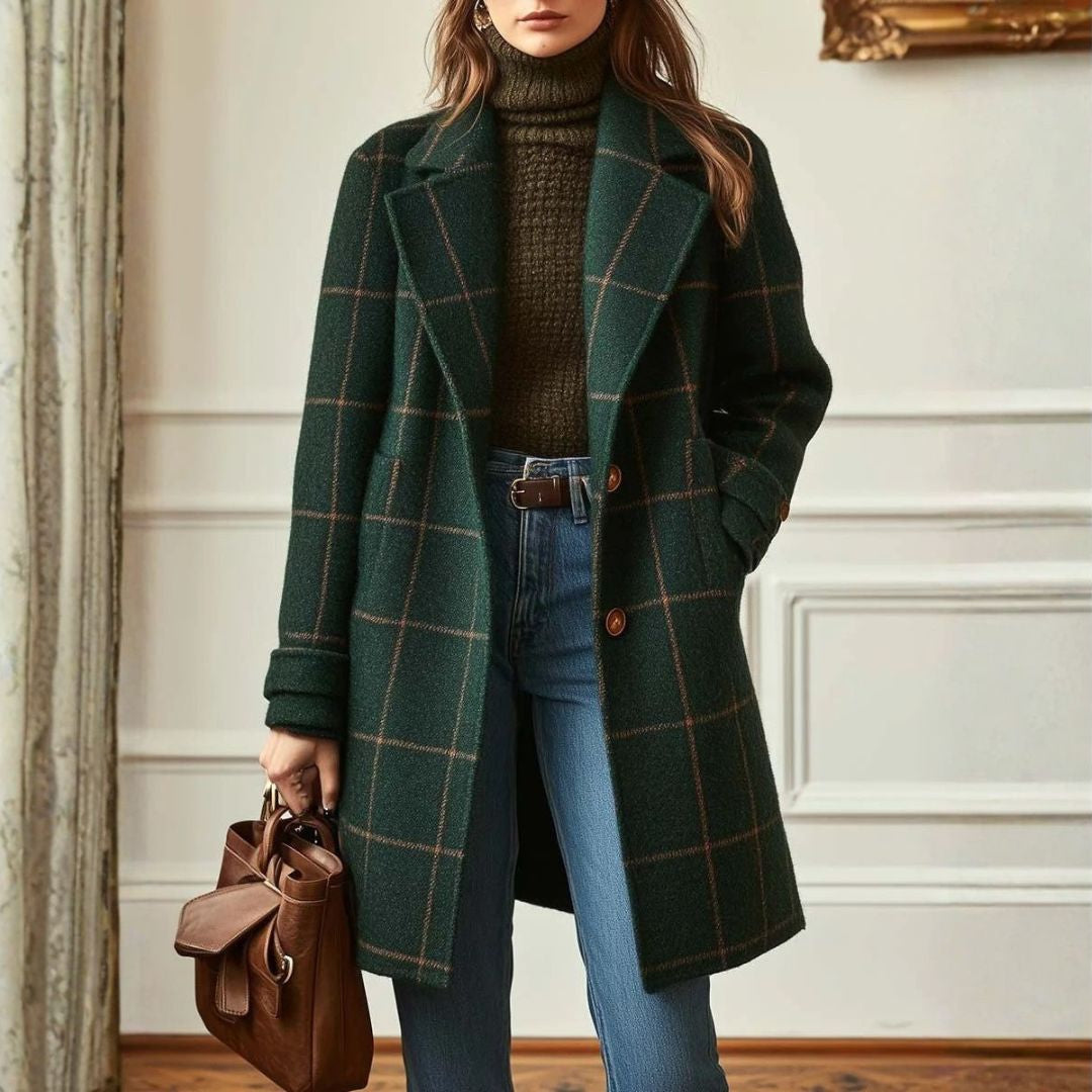 VIOLA | RETRO PLAID TWEED COAT