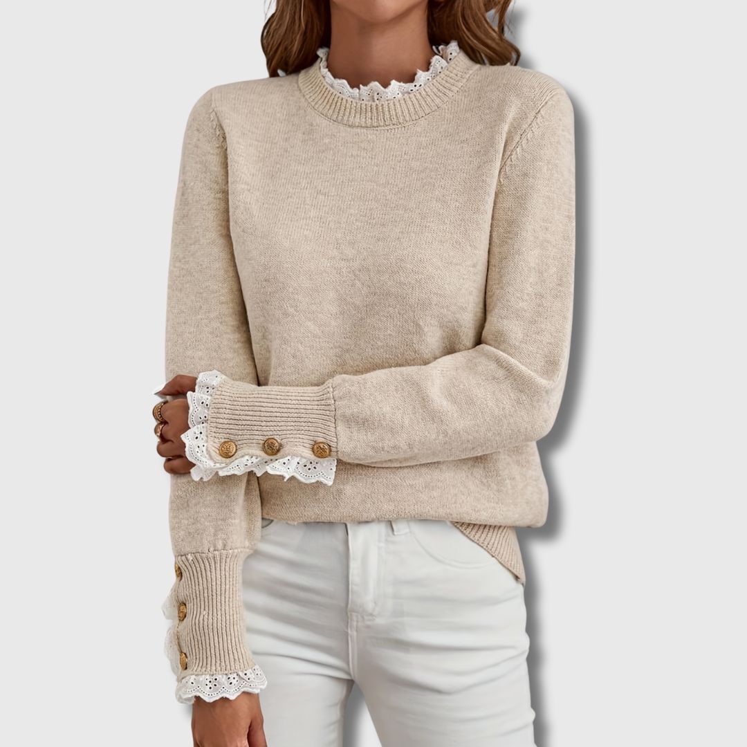 EMMA | LACE-DETAIL KNIT SWEATER
