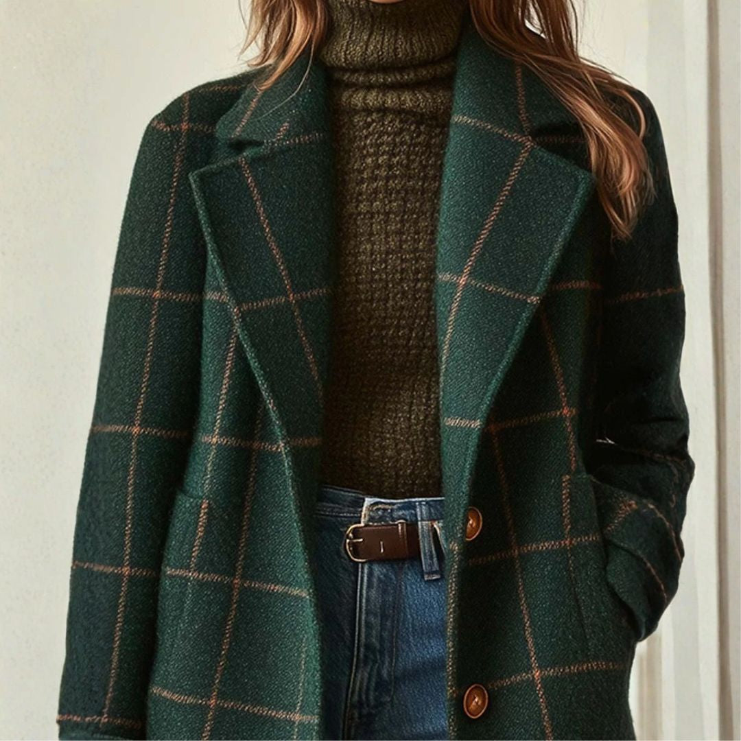 VIOLA | RETRO PLAID TWEED COAT